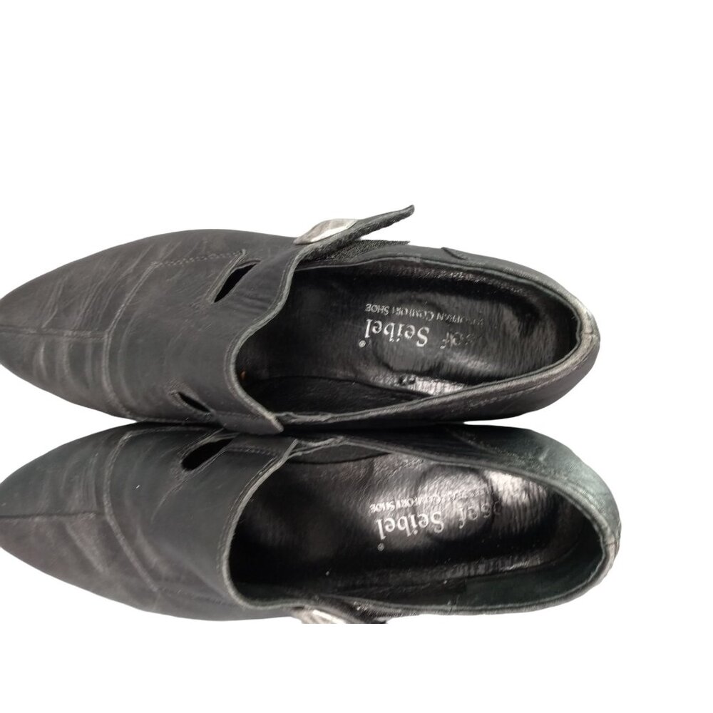 Josef Seibel Tina Black Dress Pump Shoes EUR 41 US 10 Split Toe Mary Jane Strap - Picture 10 of 12